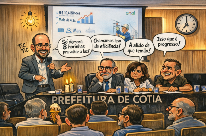 Quando 8 horas sem luz viram “melhoria”: a lógica da Enel em Cotia